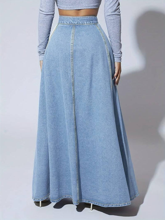 Denim Classic Maxi Skirt