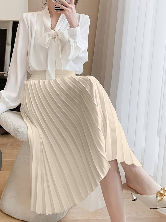 Chic Pleated Midi Skirt