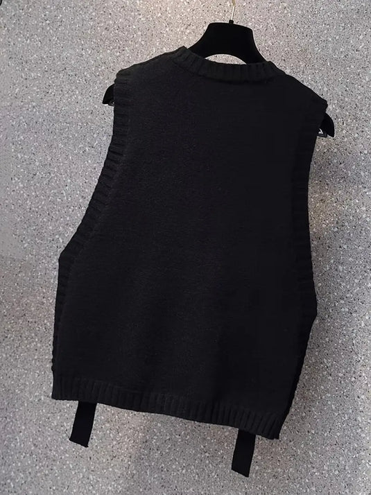 Buttoned Knit Vest with Side Detailing™