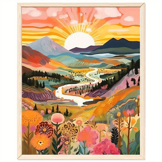 Sunset Landscape Paint by Numbers Kit