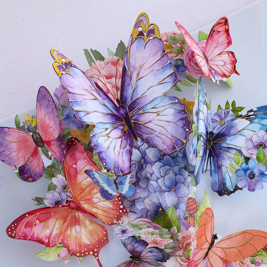 Butterfly Garden 3D Pop-Up Greeting Card