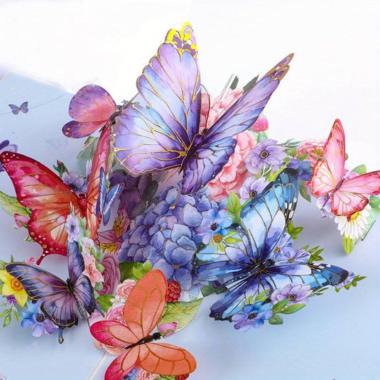 Butterfly Garden 3D Pop-Up Greeting Card