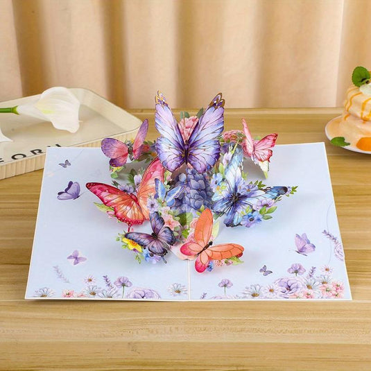 Butterfly Garden 3D Pop-Up Greeting Card