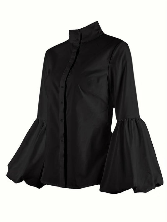 Roshelle™ High-Neck Lantern Sleeve Blouse