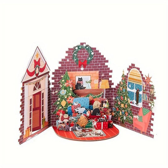 Christmas Pop-Up Card: Cozy Holiday Scene