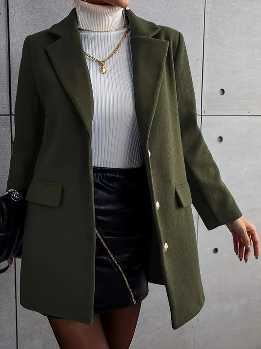 Classic Army Green Button-Down Coat