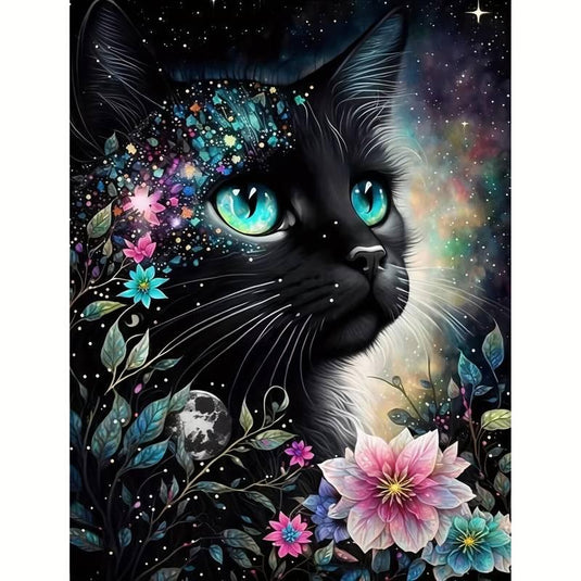 Cosmic Feline 5D Diamond Painting Kit