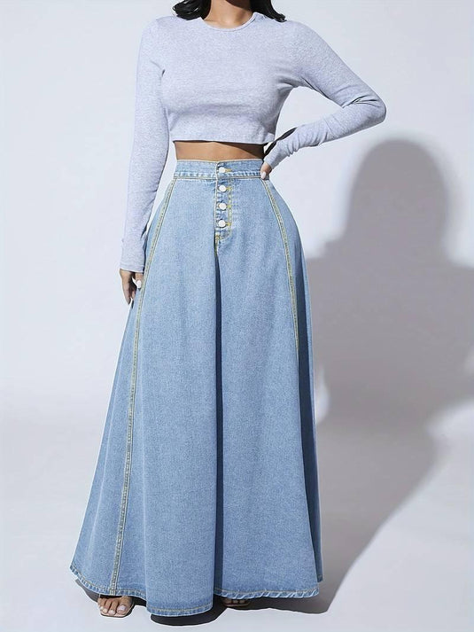 Denim Classic Maxi Skirt