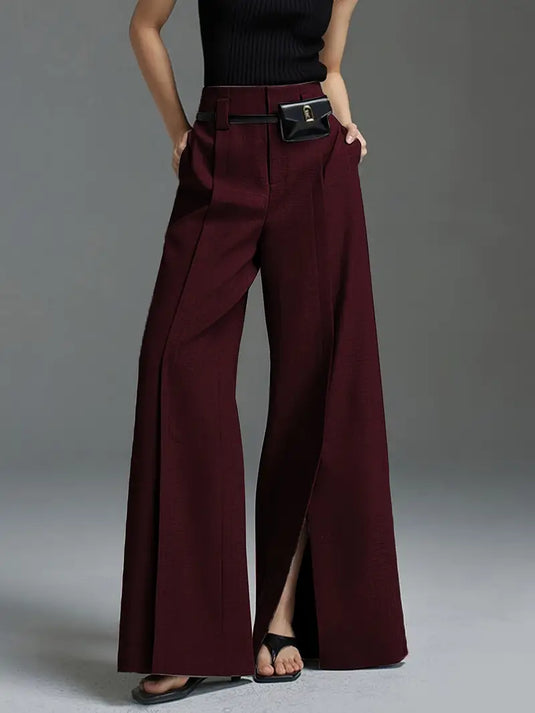 Split Hem Wide Leg Trousers