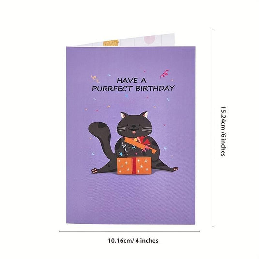 Surprise Cat Birthday Pop-Up Card