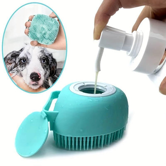 Pet Bath Brush with Soap Dispenser