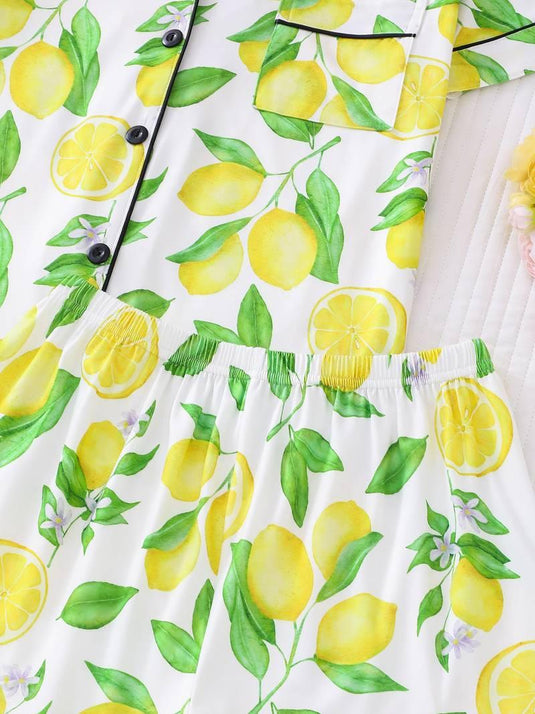 Lilah™ Lemon Print Pajama Set