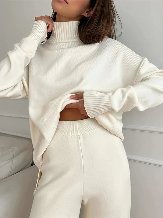 Knitted Turtleneck Lounge Set