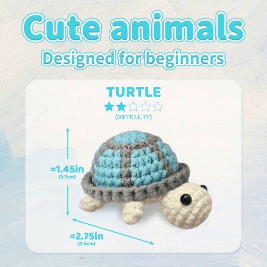 Cute Turtle Crochet Kit - Beginner-Friendly