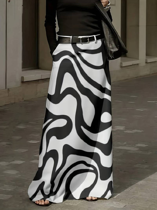 Abstract Flow Maxi Skirt