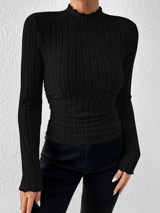 Clara™ Ribbed High Neck Top