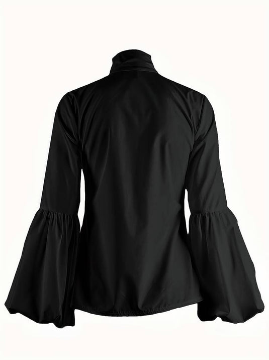 Roshelle™ High-Neck Lantern Sleeve Blouse