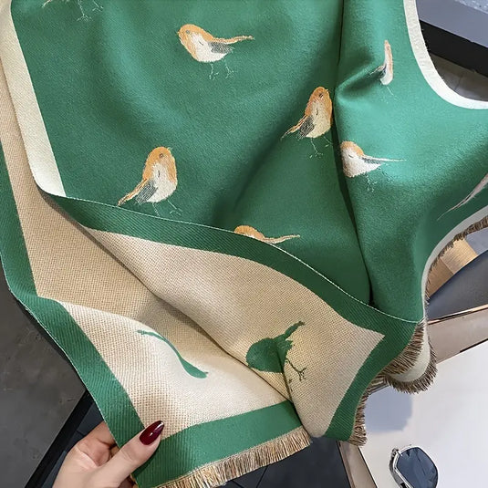 Whimsical Bird Jacquard Oversized Scarf™