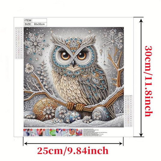 Regal Winter Owl 5D Diamond Painting