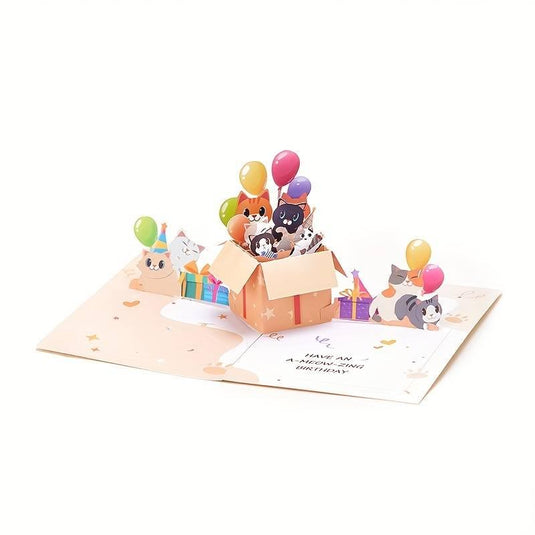 Surprise Cat Birthday Pop-Up Card