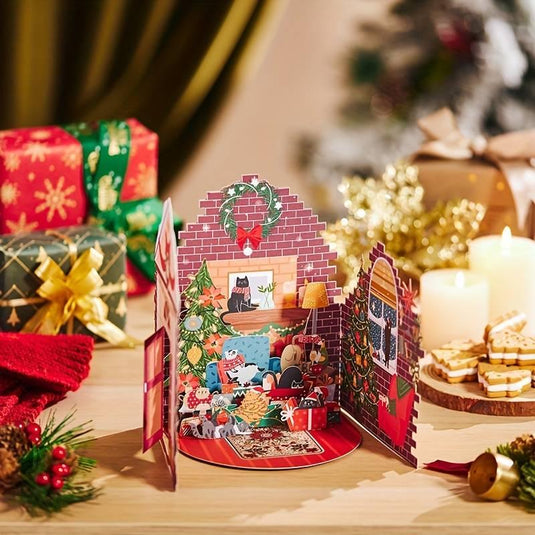 Christmas Pop-Up Card: Cozy Holiday Scene