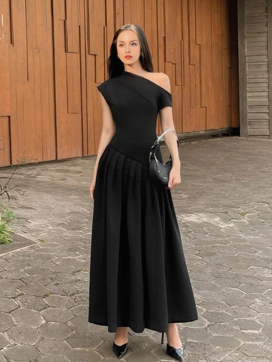 Classic Pleated Maxi Dress