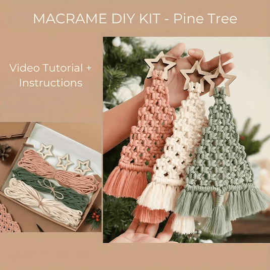 DIY Macrame Pine Tree Trio