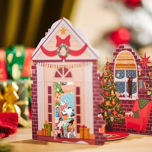 Christmas Pop-Up Card: Cozy Holiday Scene