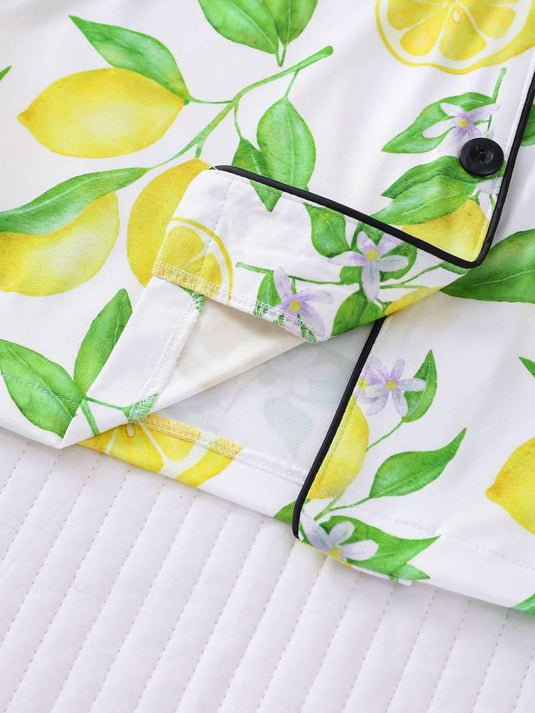 Lilah™ Lemon Print Pajama Set