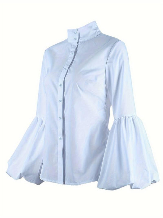 Roshelle™ High-Neck Lantern Sleeve Blouse