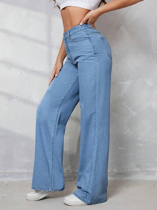 Wide-Leg High Waisted Jeans