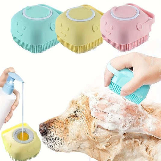 Pet Bath Brush with Soap Dispenser