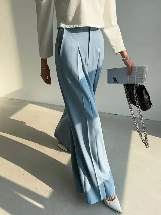 Wide-Leg Pleated Pants