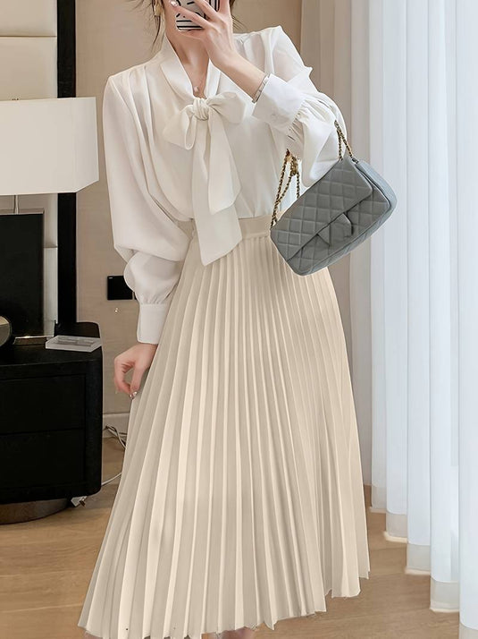 Chic Pleated Midi Skirt