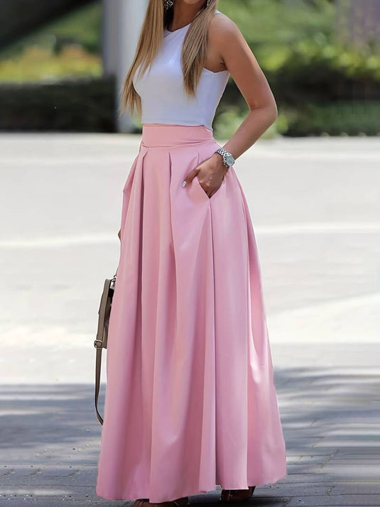 Classic Pleated Maxi Skirt