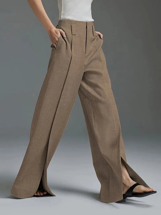 Split Hem Wide Leg Trousers