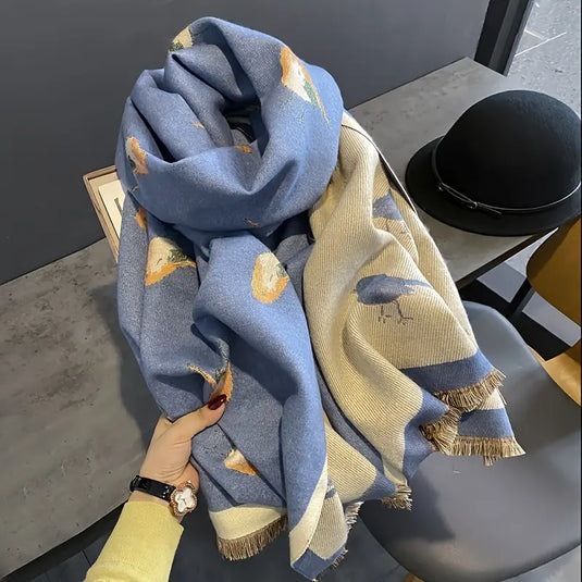 Whimsical Bird Jacquard Oversized Scarf™