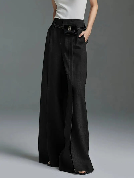 Split Hem Wide Leg Trousers