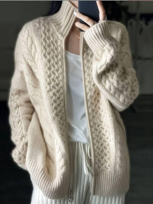 Tara™ Chunky Knit Zip-Up Cardigan