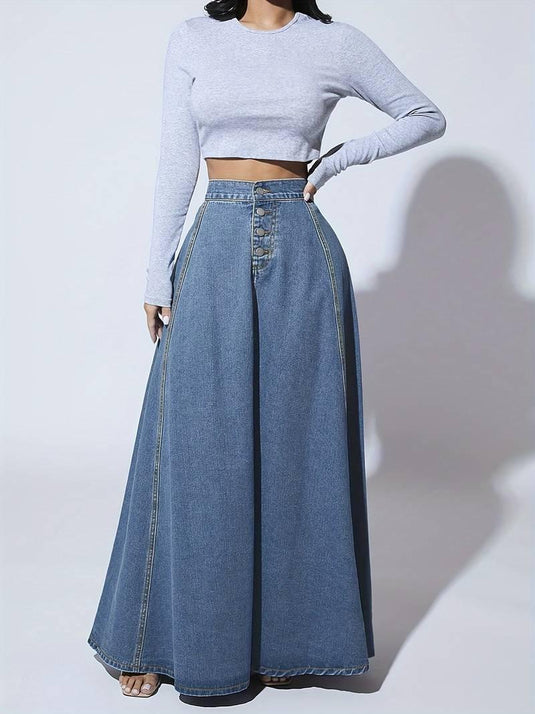 Denim Classic Maxi Skirt