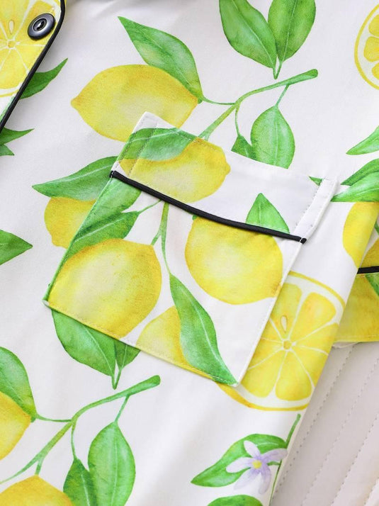 Lilah™ Lemon Print Pajama Set