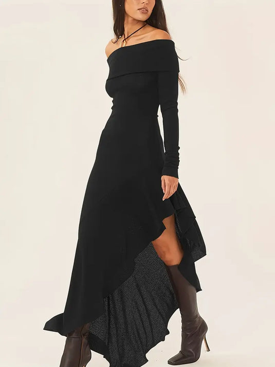 Off-Shoulder Asymmetric Dress