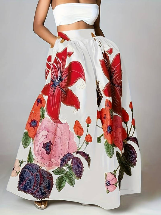 Vibrant Floral Maxi Skirt