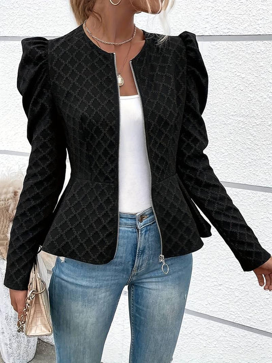 Imara™ Fiited Peplum Zip-Up Blazer