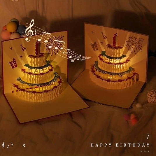 Musical 3D Pop-Up Birthday Card