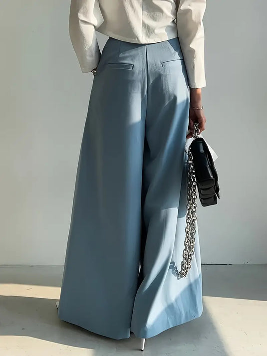 Wide-Leg Pleated Pants