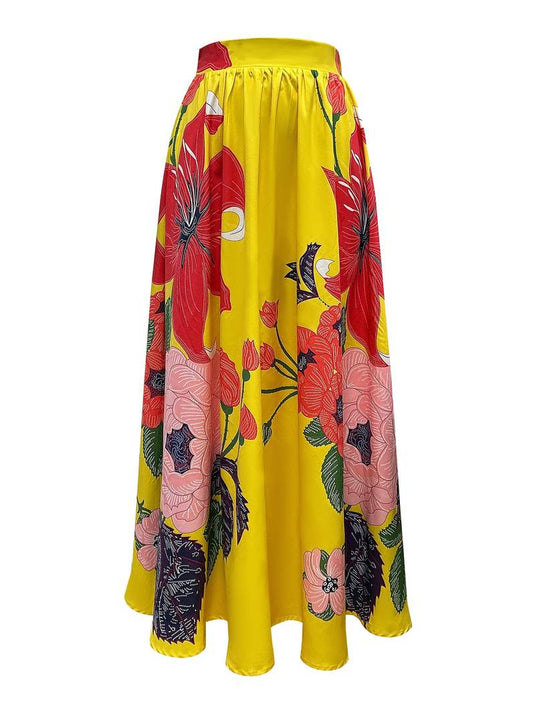 Vibrant Floral Maxi Skirt