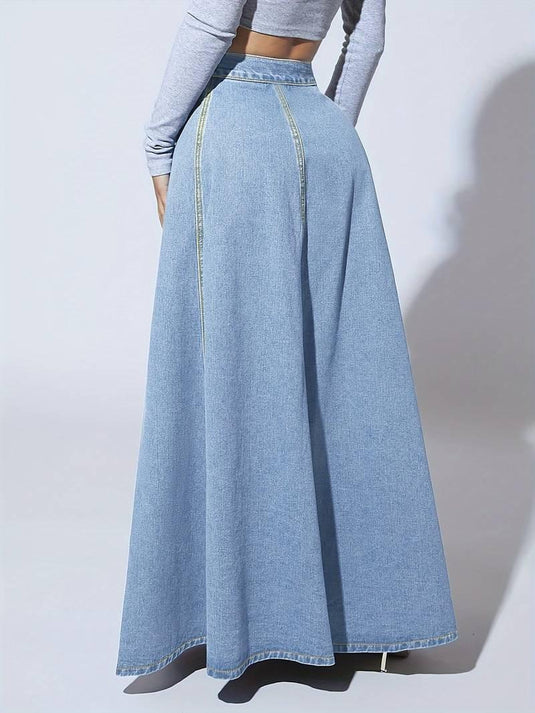 Denim Classic Maxi Skirt