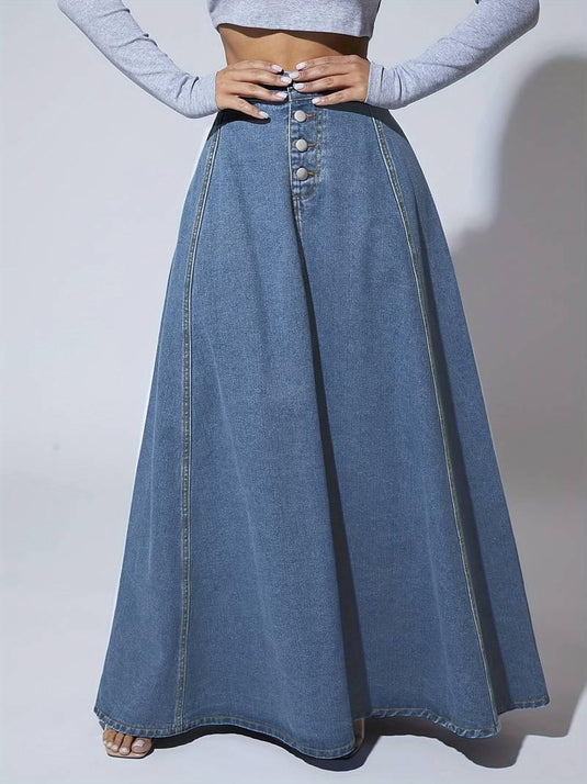 Denim Classic Maxi Skirt