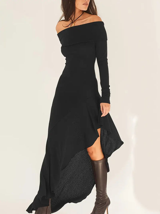 Off-Shoulder Asymmetric Dress